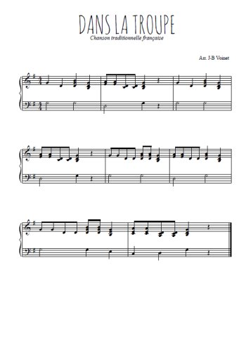 Téléchargez l'arrangement pour piano de la partition de Dans la troupe en PDF